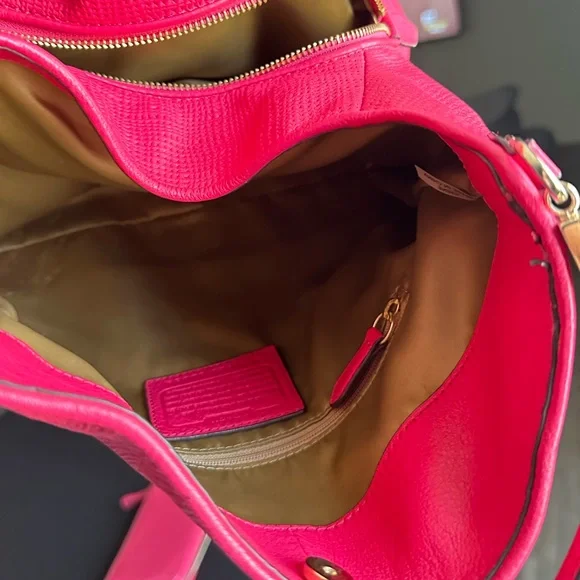 2014 Coach Madison Phoebe Hot Pink Leather 3 Compartment Shoulder Bag & Wallet💖 - Picture 7 of 12